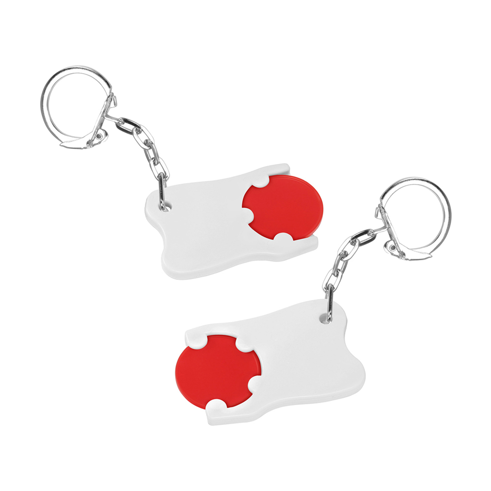 Chiphalter mit 1€-Chip "Zahn" - Rot/Weiß