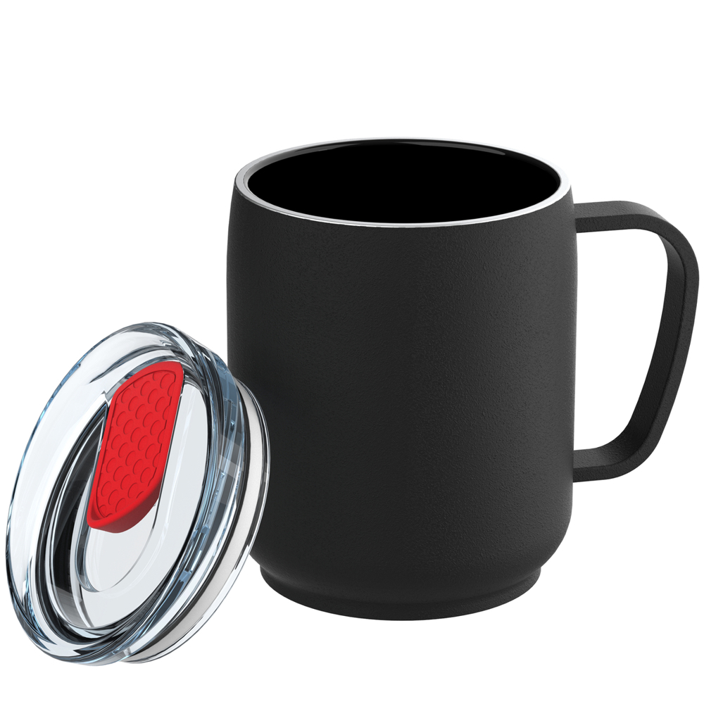 Thermobecher RETUMBLER-myNIZZA CERAMIC - schwarz, rot, transparent