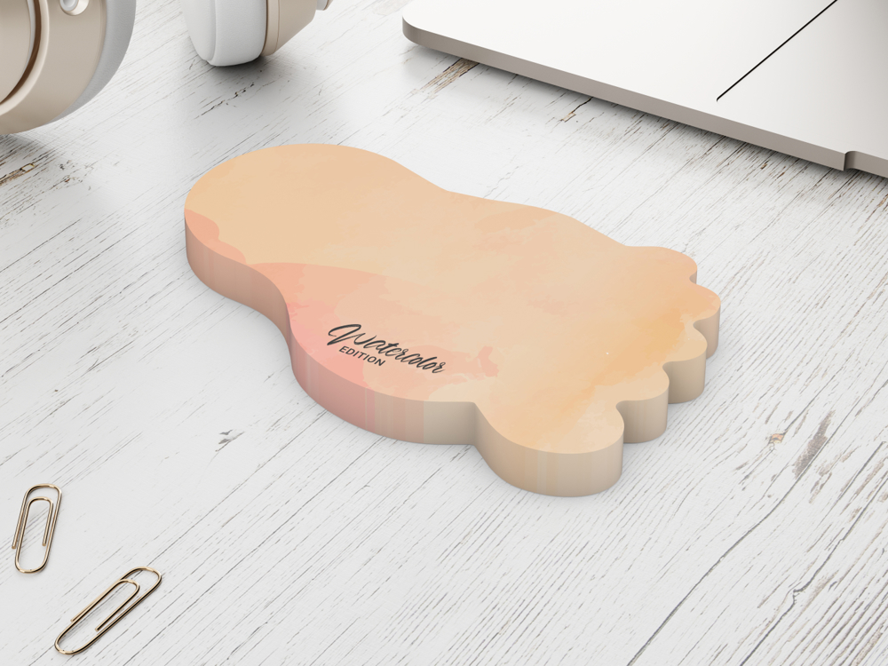 Haftnotizblock Form 125 × 72 mm, 100 Haftzettel, Fuß