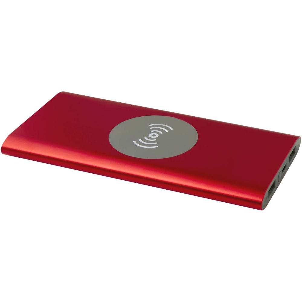 Juice 8000 mAh Typ-C kabellose Powerbank aus recyceltem Aluminium - Rot