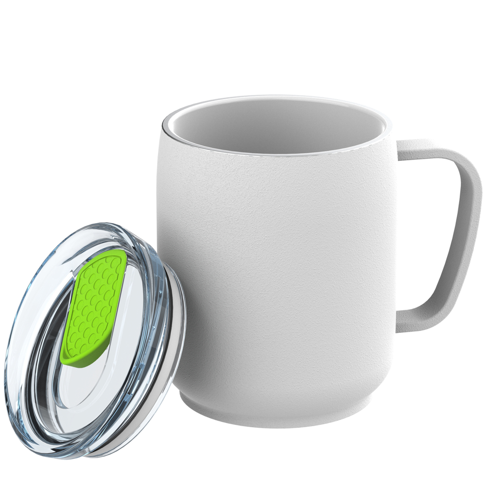 Thermobecher RETUMBLER-myNIZZA CERAMIC - hellgrün, weiß, transparent