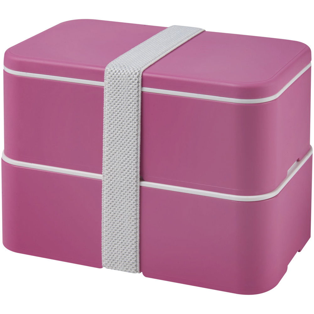 MIYO 700+700 ml Doppel-Lunchbox - magenta, magenta, weiss