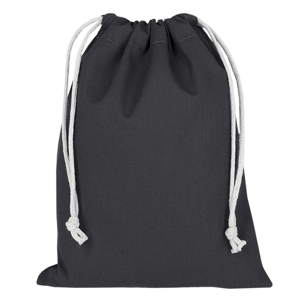 Baumwoll-Zuziehbeutel, OEKO-TEX®, 15 x 20 cm, ca. 140 g/m² - anthrazit