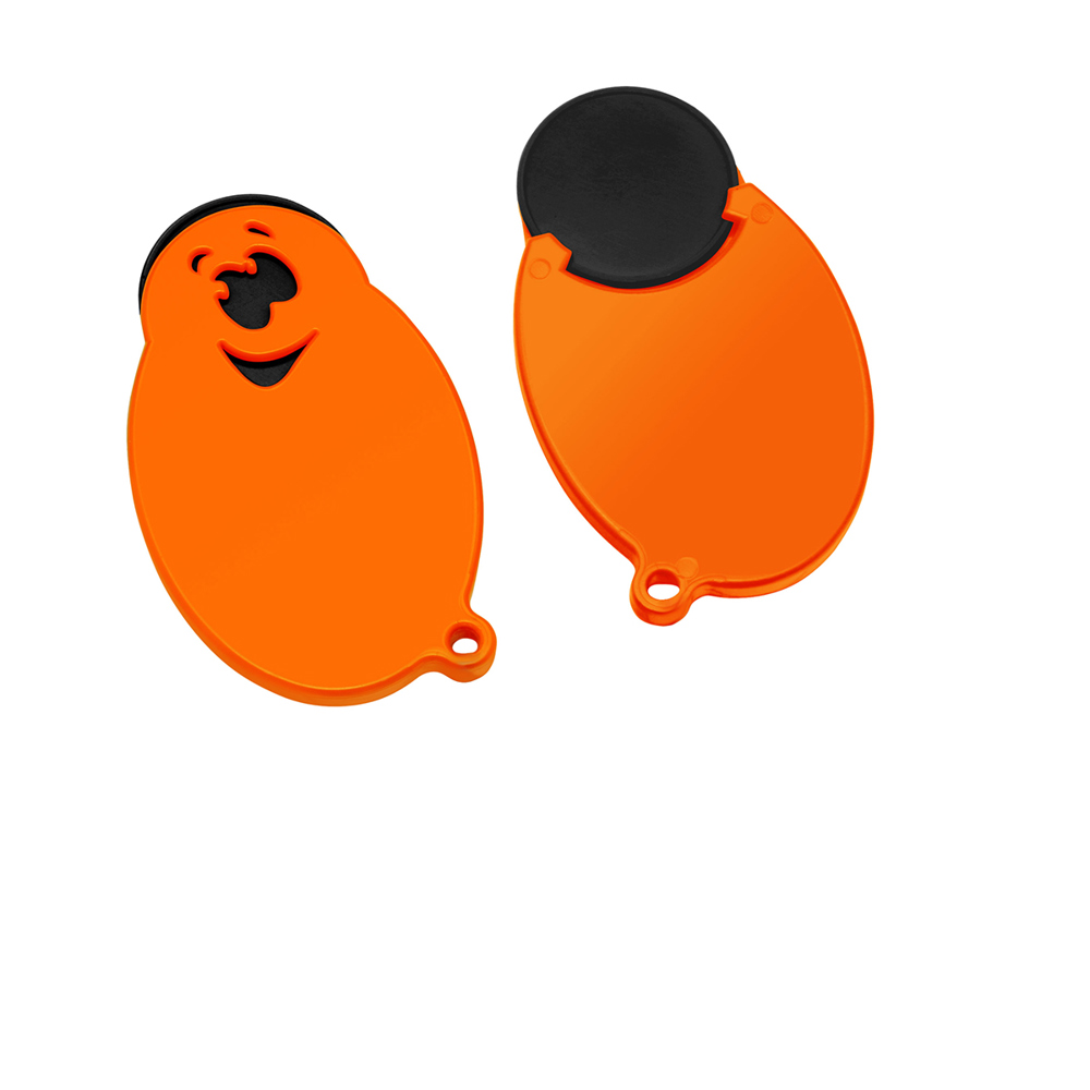 Chiphalter mit 1€-Chip "Gesicht" - schwarz/orange