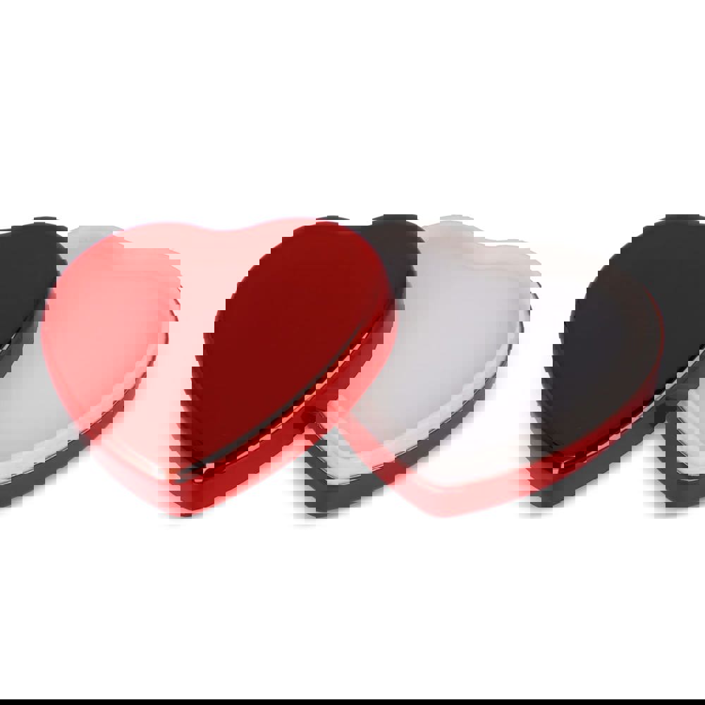 Lippenbalsam in Flacher metallischer Herzformdose - rot