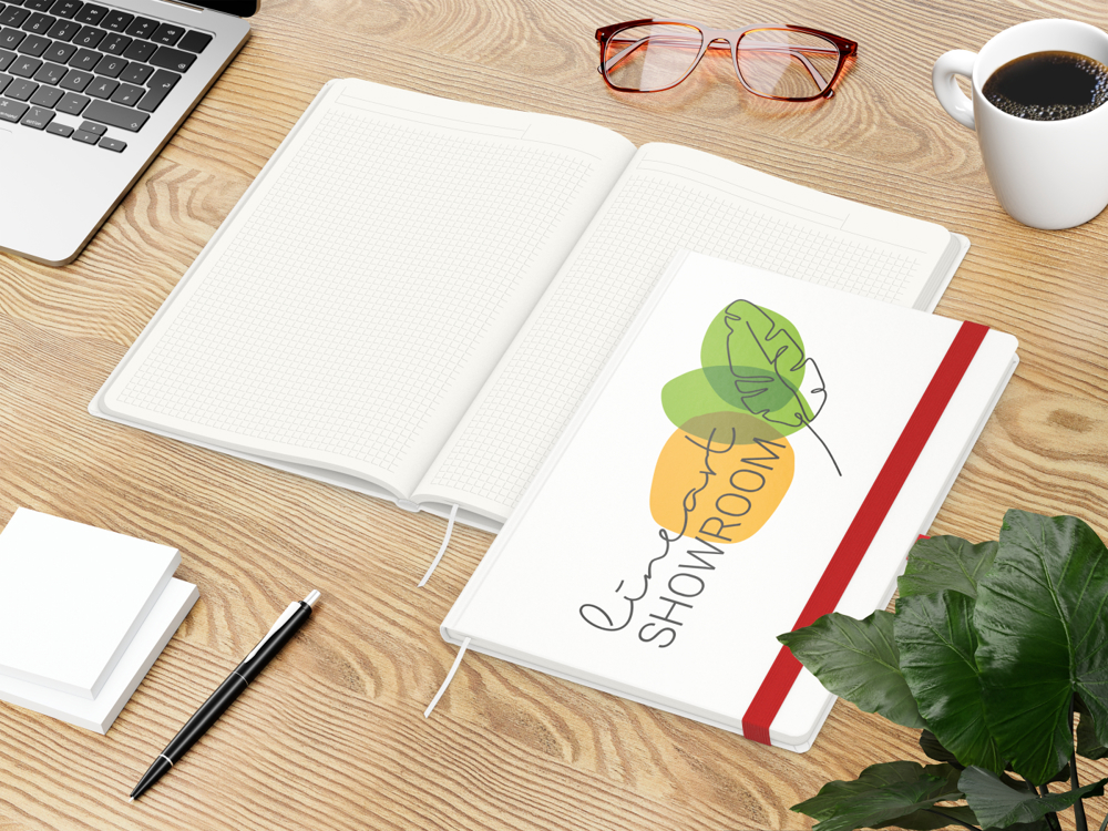 Notizbuch Match-Book RECYCLING, A4, Winkelkaro, Papier matt, rot