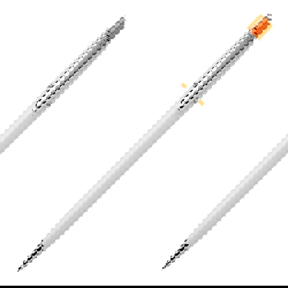 Kugelschreiber Semyr Chrome hardcolour - Weiss / Orange