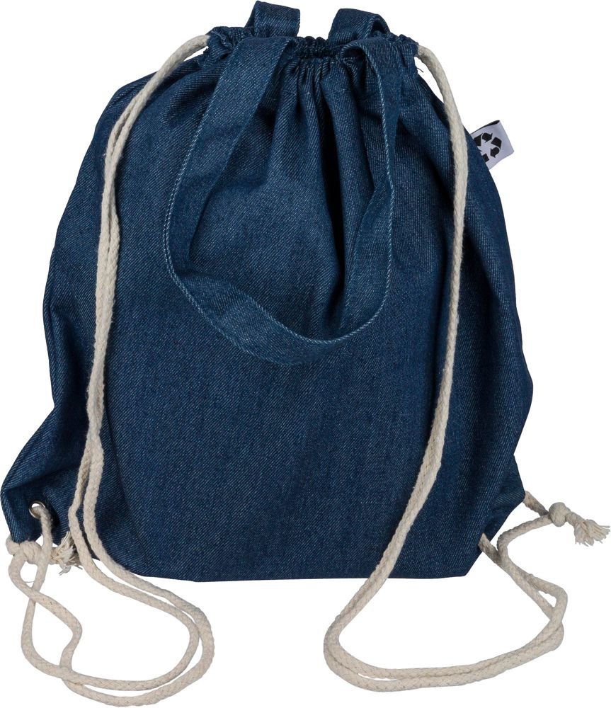 Recycelte Denim-Kordeltasche Dex
