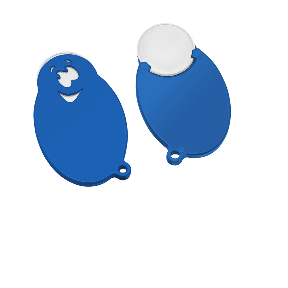 Chiphalter mit 1€-Chip "Gesicht" - Weiß/Blau