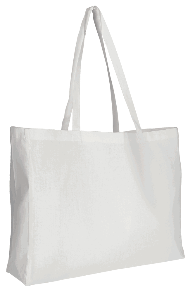 Baumwoll - Shopper, OEKO-TEX®,  ca. 140 g/m² - Weiß