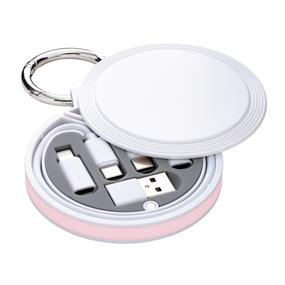 6-in-1 Ladekabel REEVES-myCONVERTICS - hellmagenta, rose, weiß