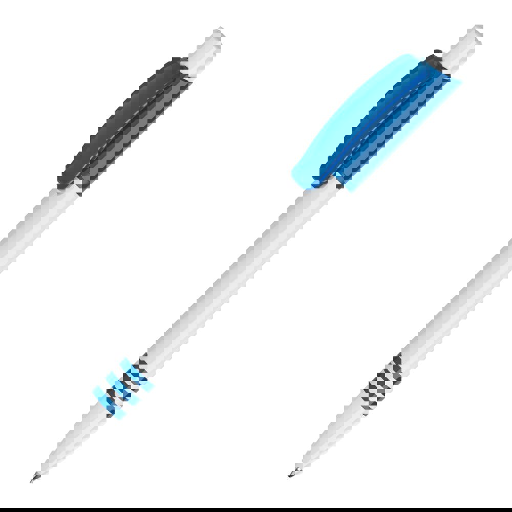 Kugelschreiber Tropic hardcolour - Weiss / Blau