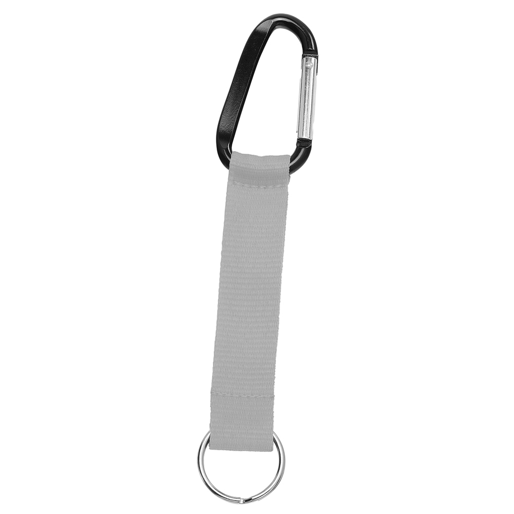 Kurz-Schlüsselband/Kurz-Lanyard "Duo" - Silber (ca. Pantone 877C)/schwarz