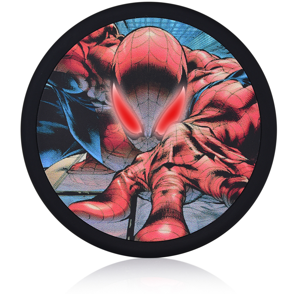 LED-logo QI-Ladestation 10 Watt - schwarz mit LED rot