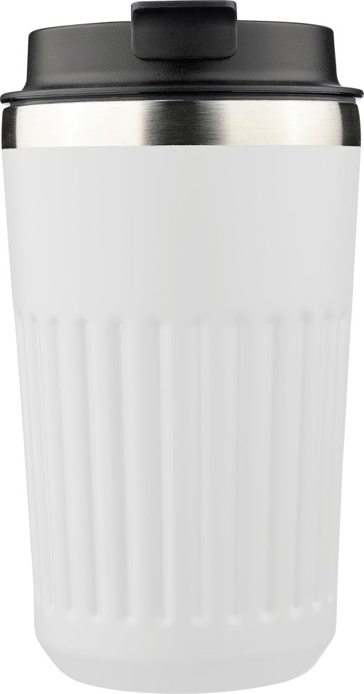 Recycelter Edelstahl-Reisebecher (400 ml) Chiara - Weiß