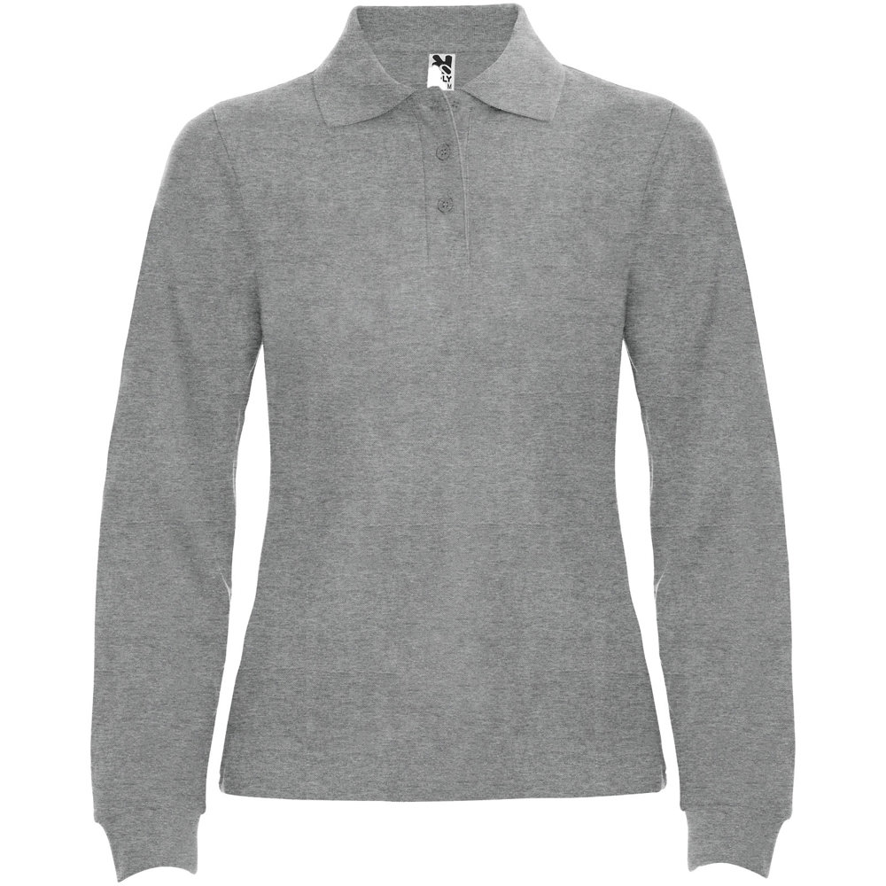 Estrella Langarm Poloshirt für Damen - marl grau