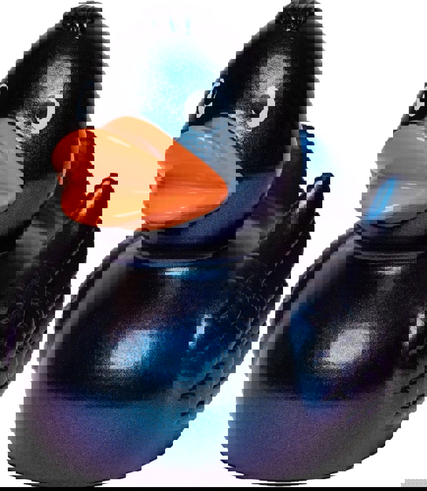 Quietsche-Ente, metallic/blau, 7,5 cm